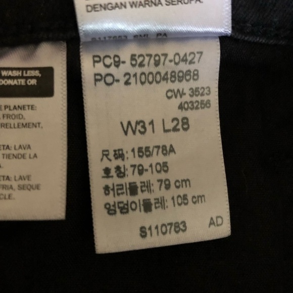 Levi’s 720 High Rise Super Skinny Jeans Size 31 Dark Black Ankle Length Denim - Picture 12 of 15